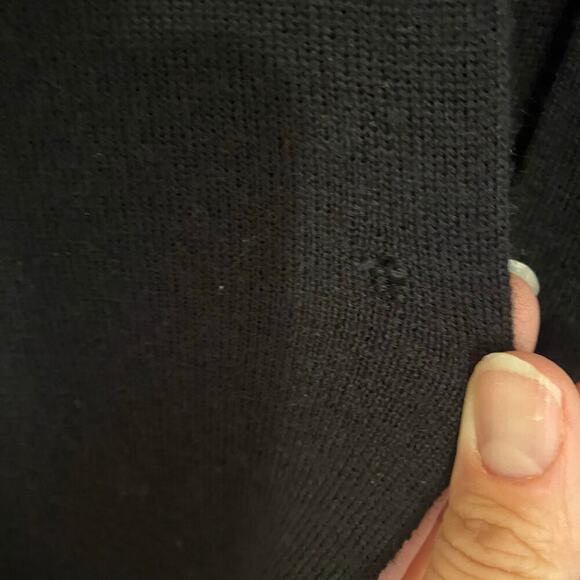 Nordstrom Long Black Wool Blend Open Cardigan Sweater MedTeacher Quiet Luxury - Picture 12 of 15